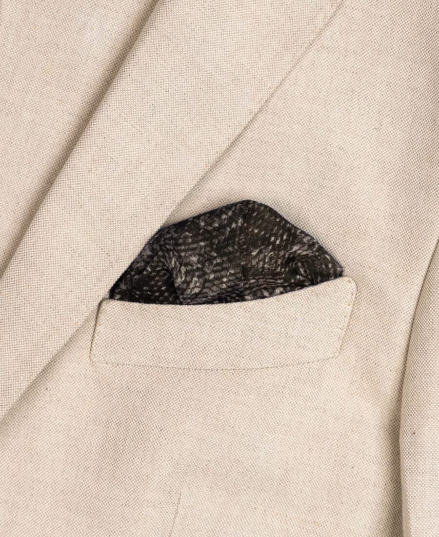 Charcoal Haze Silk Pocket Square - Image 3