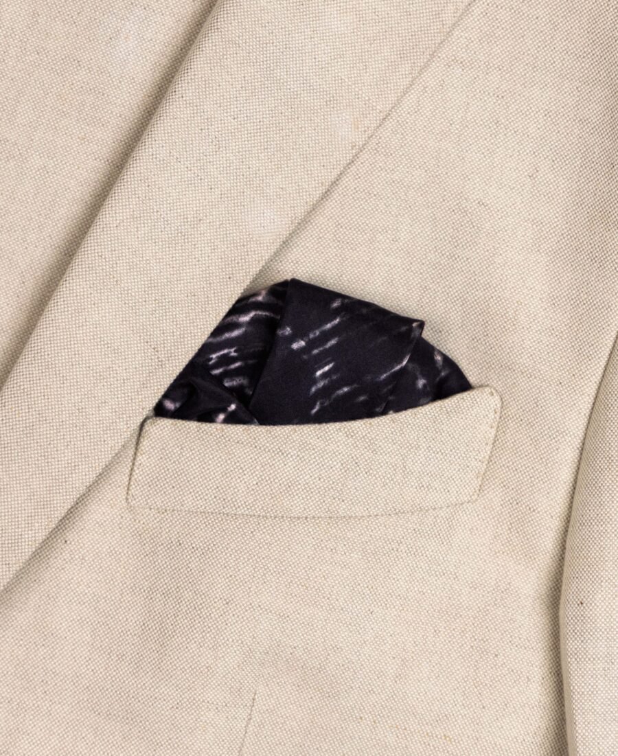 Shadow Grid Silk Pocket Square - Image 3