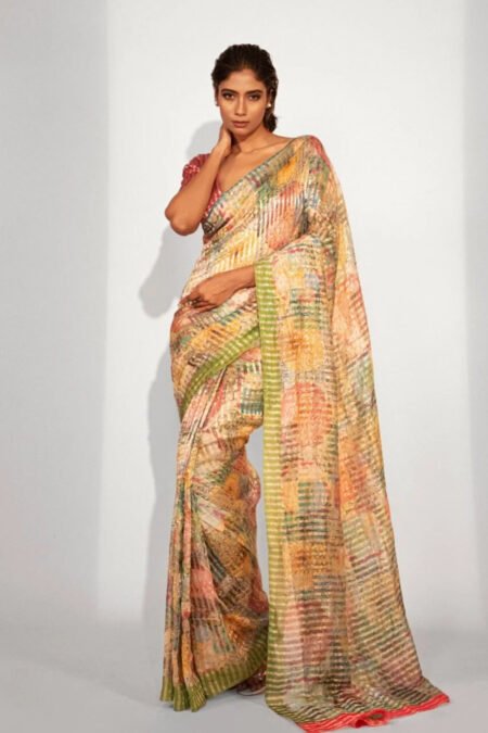 Celestial Bloom Silk Saree