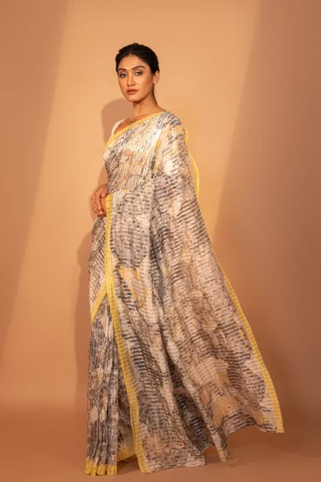 Unallume Print saree designs Unique saree designs Artisan saree designs Indian print sarees Printed saree party wear Printed saree silk blue saree Green Saree, floral saree, multi color , Metallic Golden Red Gray designer saree bollywood saree indian saree silk saree fashion art inspired fashion handloom trendy cocktail saree party wear artistic fashion fashion trends indian saree tissue organza pure silk ready to wear saree cotton saree printed saree handloom saree Blue saree, floral saree