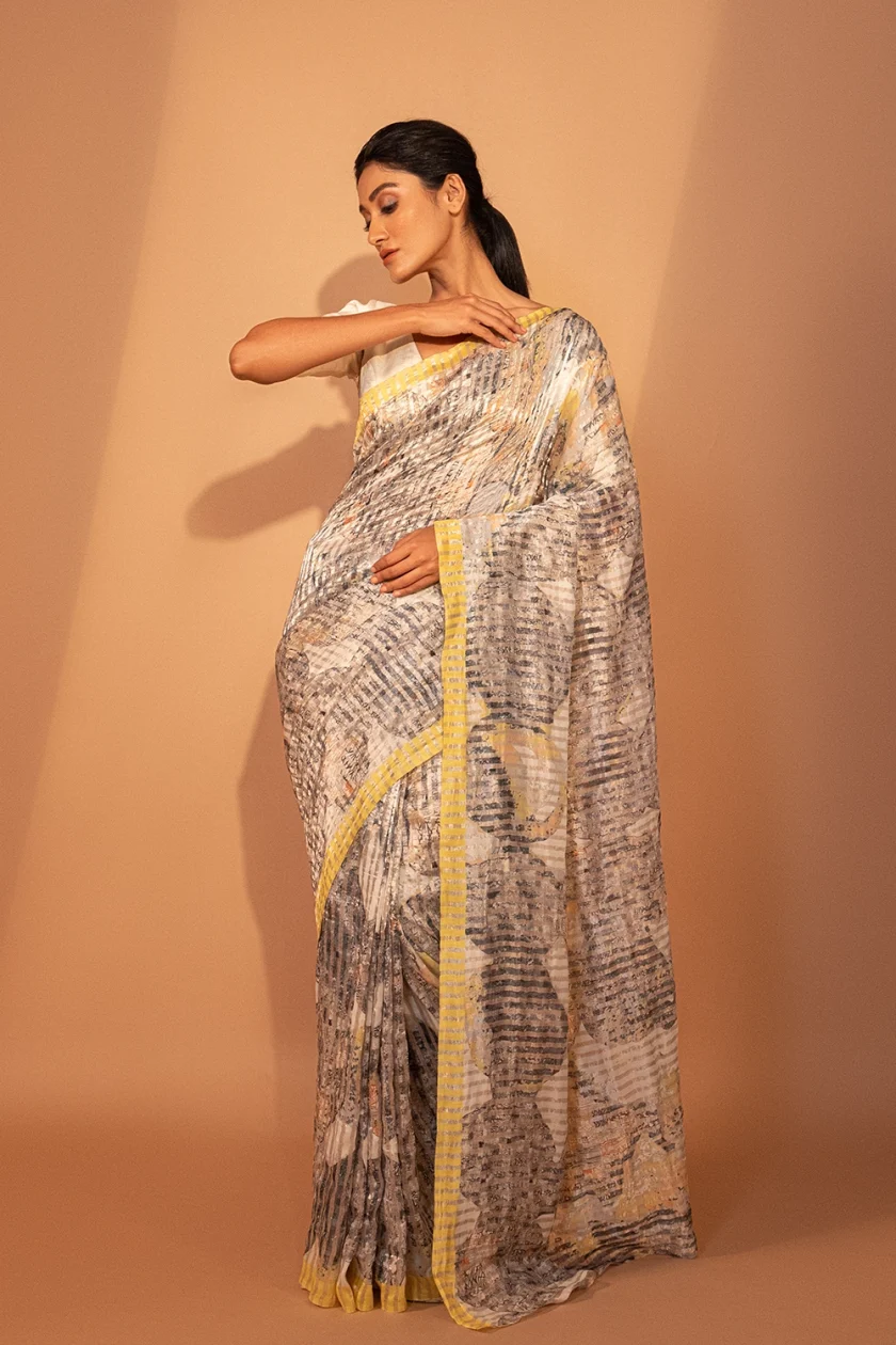 Unallume Print saree designs Unique saree designs Artisan saree designs Indian print sarees Printed saree party wear Printed saree silk blue saree Green Saree, floral saree, multi color , Metallic Golden Red Gray designer saree bollywood saree indian saree silk saree fashion art inspired fashion handloom trendy cocktail saree party wear artistic fashion fashion trends indian saree tissue organza pure silk ready to wear saree cotton saree printed saree handloom saree Blue saree, floral saree