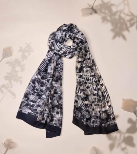 Monochrome Metropolis Silk Scarf