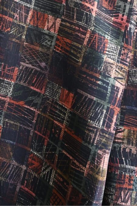 Unallume Rustic Multicoloured Silk Printed Yardage