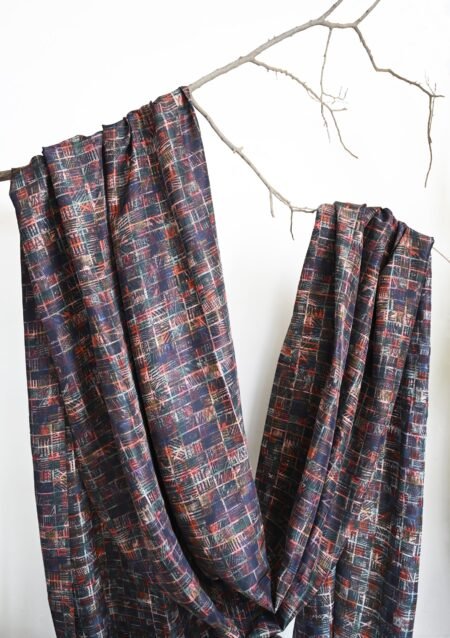Unallume Rustic Multicoloured Silk Printed Yardage