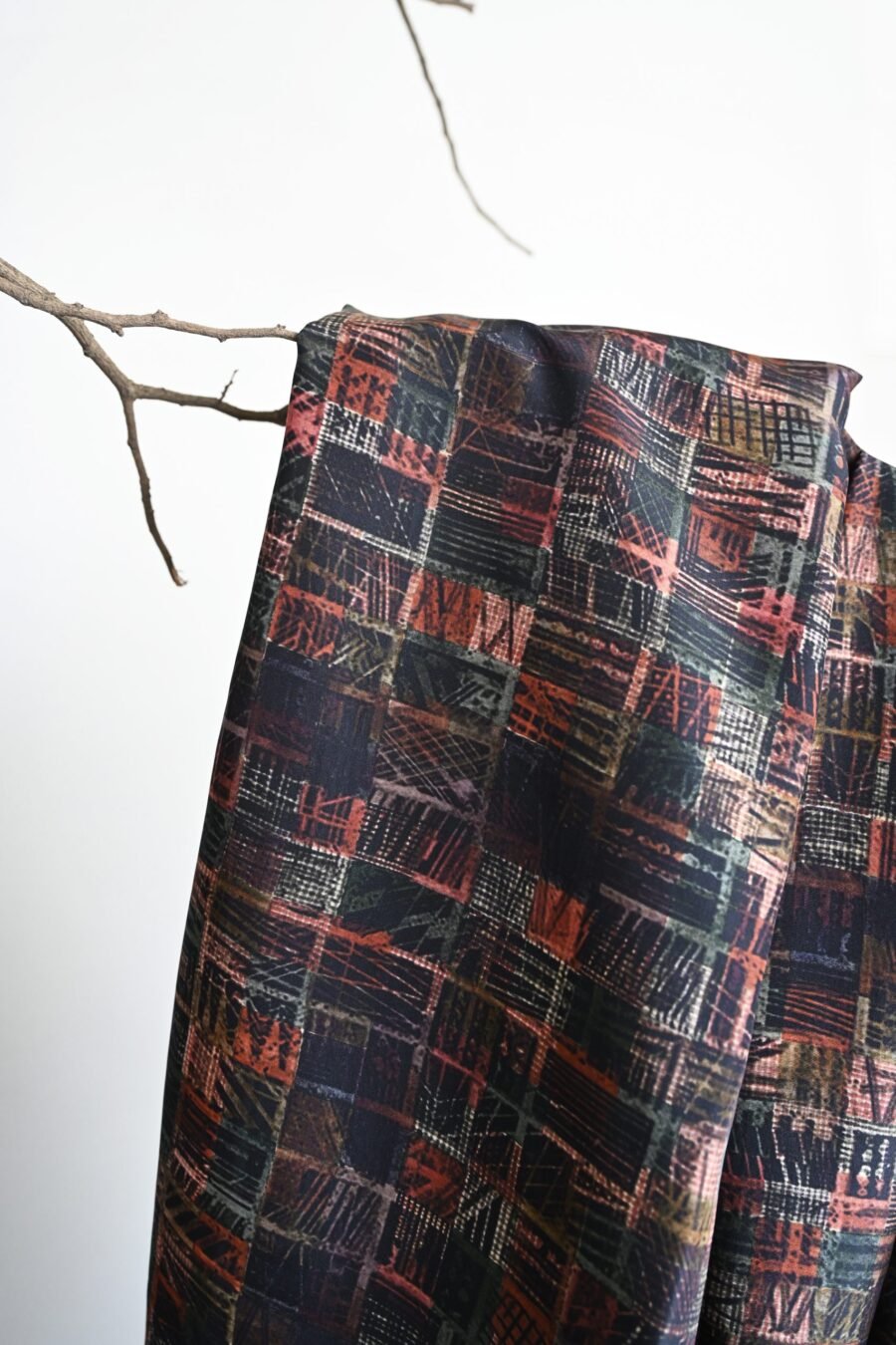 Unallume Rustic Multicoloured Silk Printed Yardage