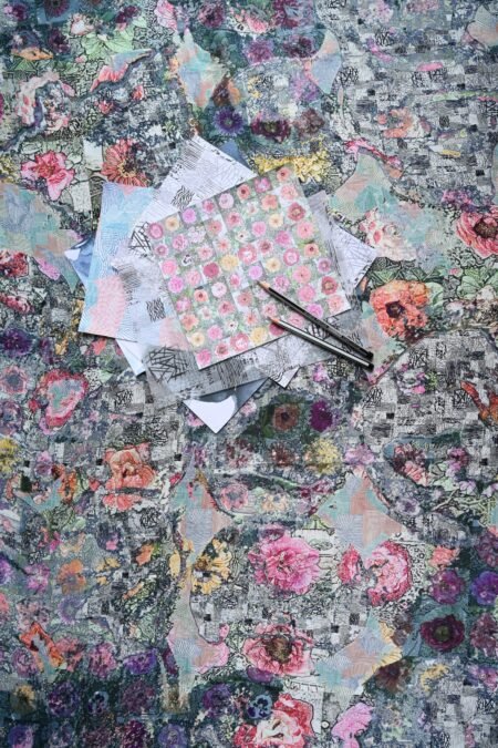 Unallume Camouflage Floral Silk Printed Yardage