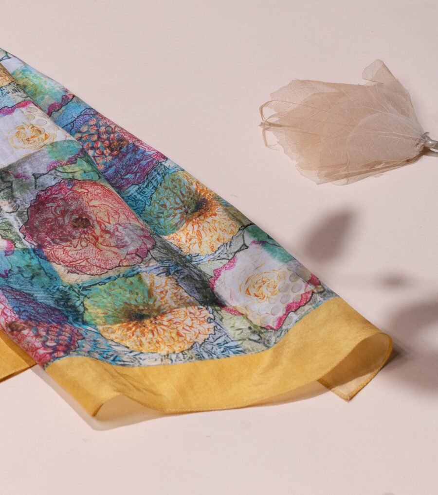 Floral Elegance Silk Scarf - Image 2