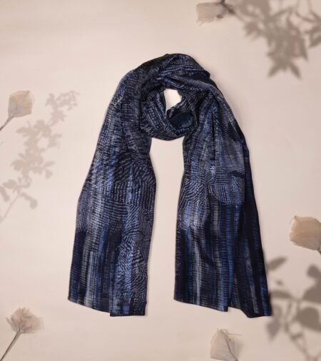 Navy Nightscape Silk Scarf