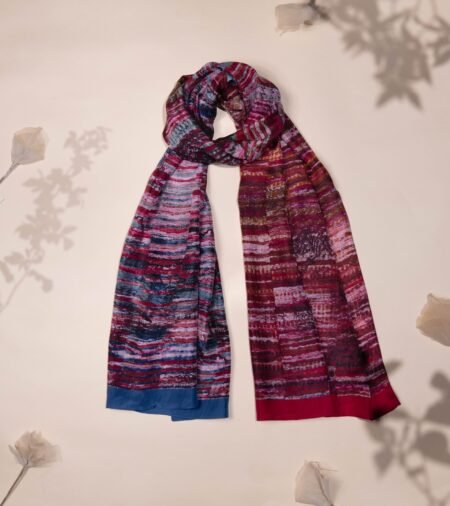 Crimson Shadow Silk Scarf