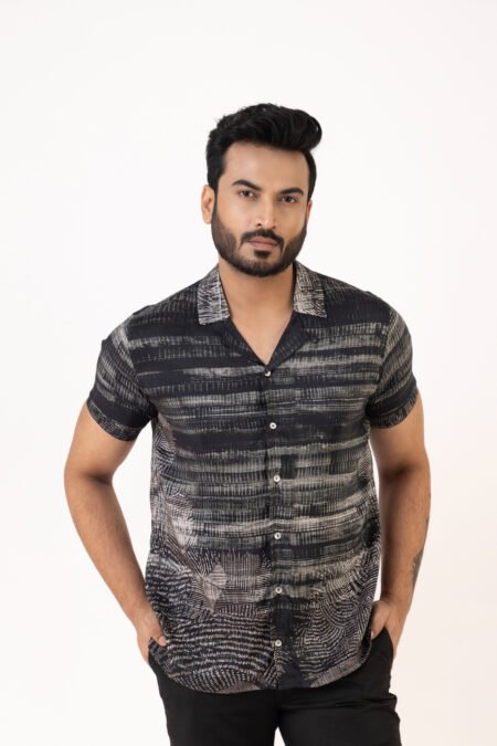Midnight Static Silk Shirt