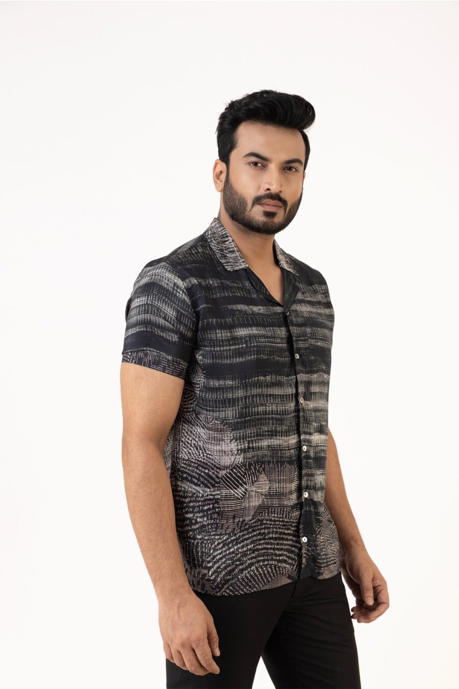 Midnight Static Silk Shirt - Image 2
