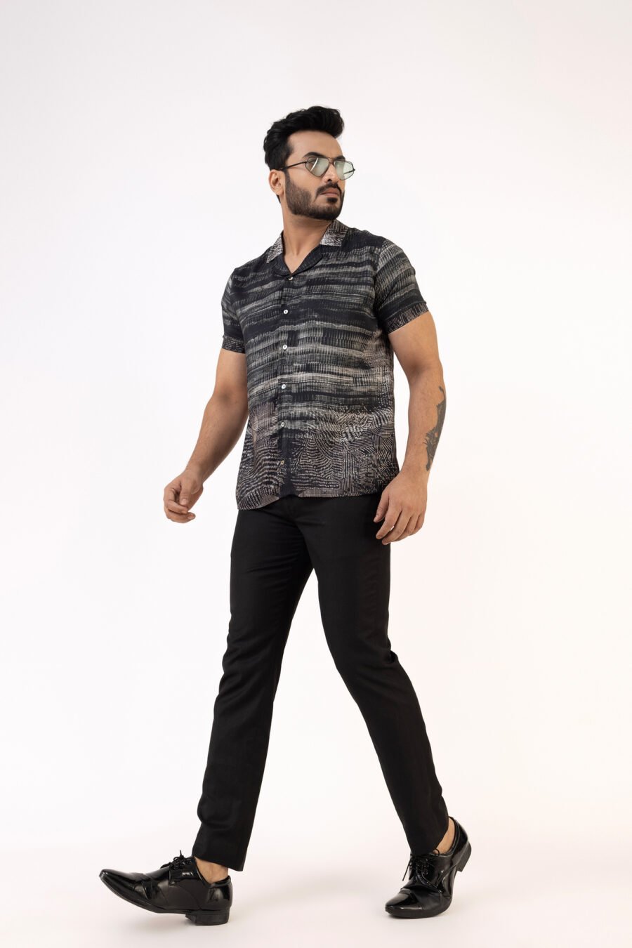 Midnight Static Silk Shirt - Image 5