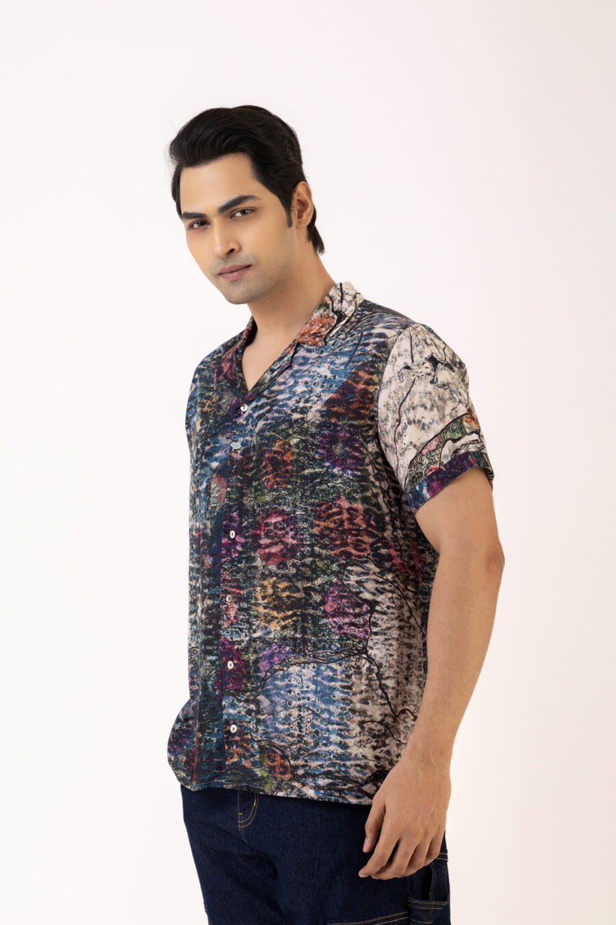 Unallume Tidal Whisper Multicolor Silk Shirt