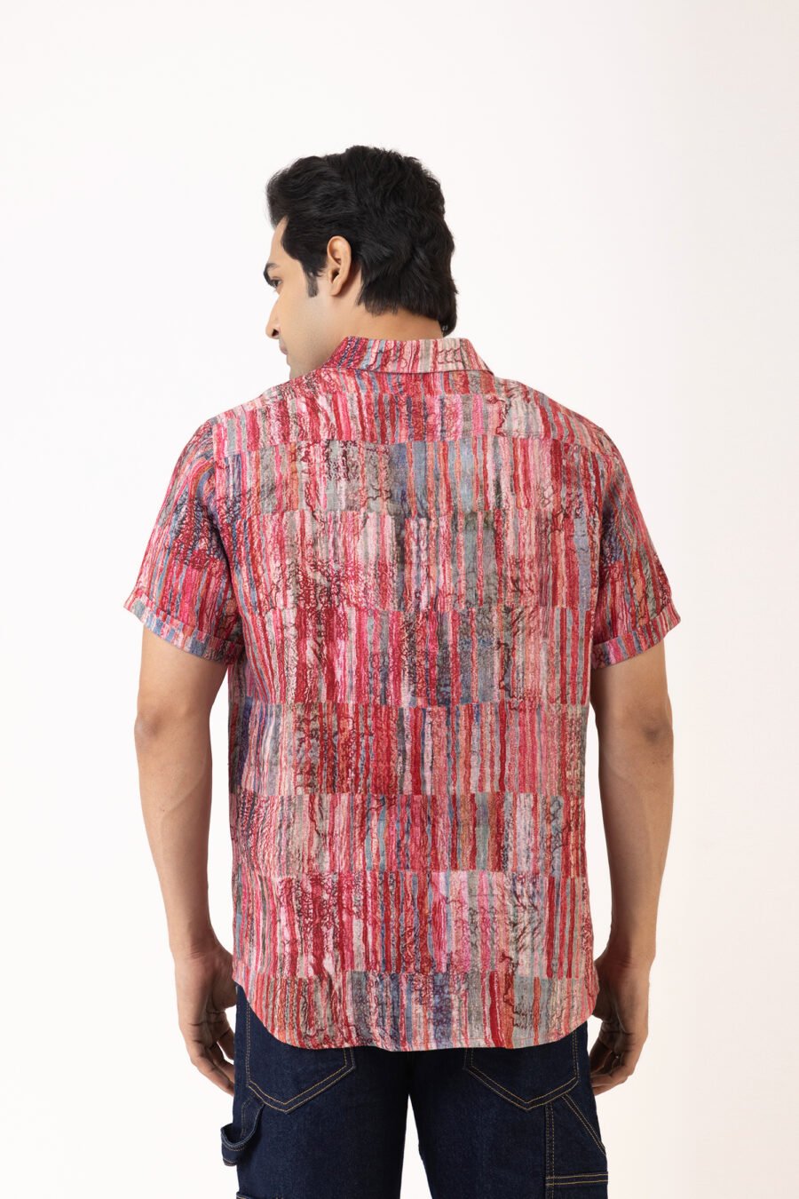 Unallume Berry Striped Linen Shirt