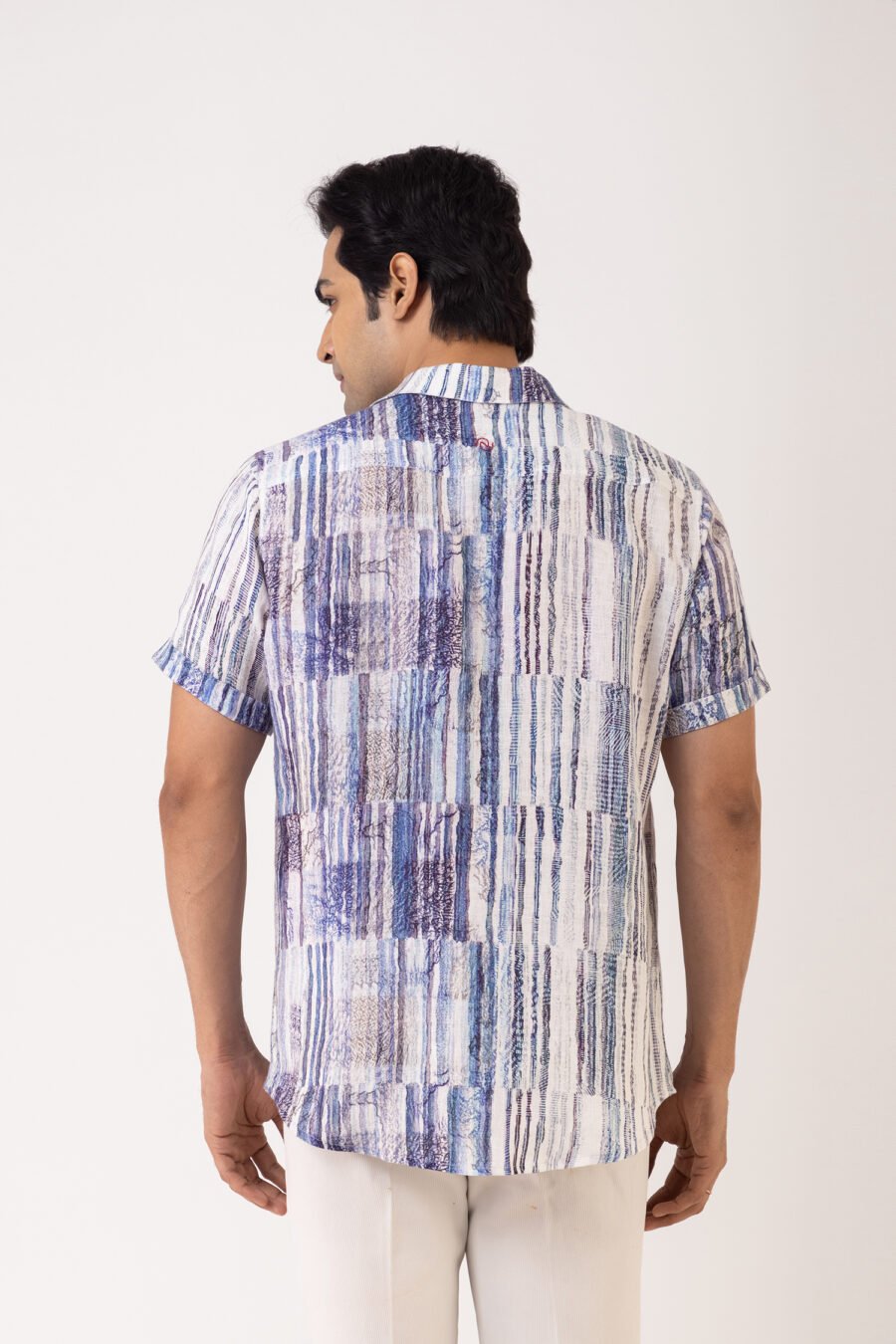 Iced Indigo Stripe Linen Shirt - Image 3