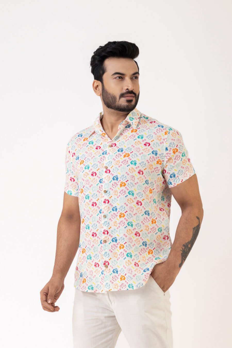 Paw-sitive Vibes Multi Linen Shirt - Image 2