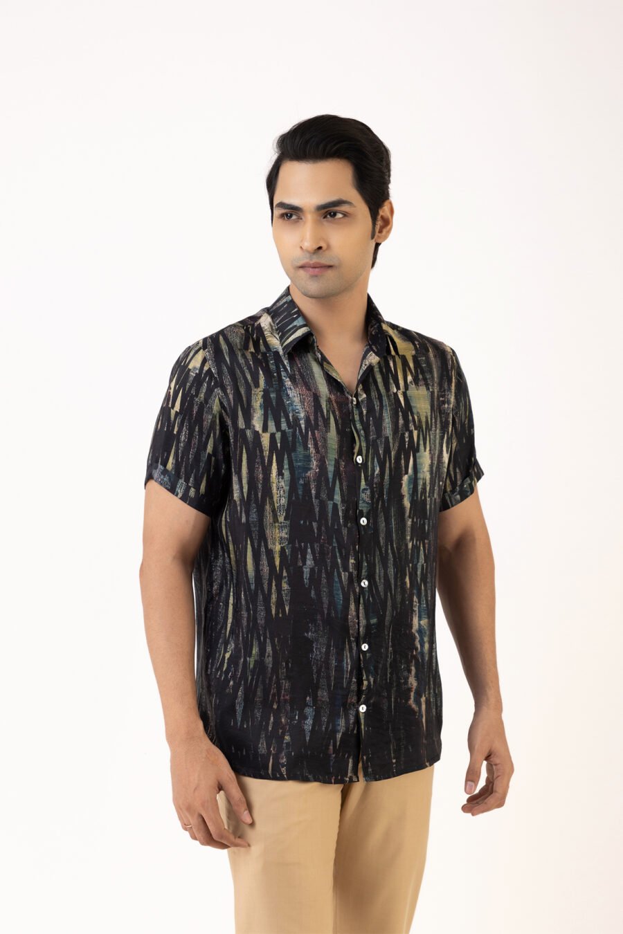 Zig Zag Zest Silk Shirt - Image 2