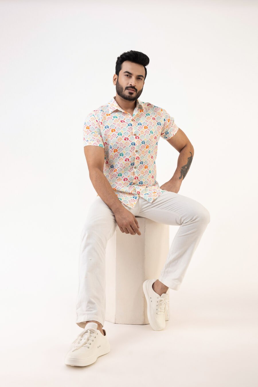 Paw-sitive Vibes Multi Linen Shirt - Image 5