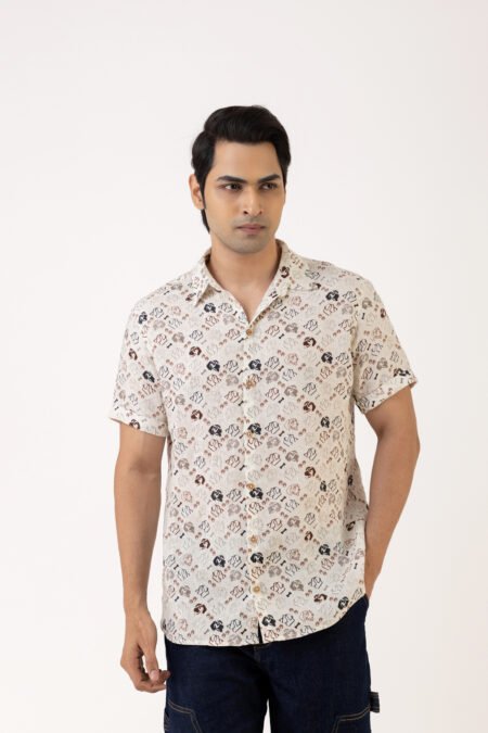 Paw-sitive Vibes Mono Linen Shirt