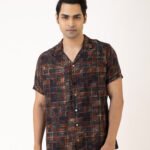 The Checkered Code Red Silk Shirt