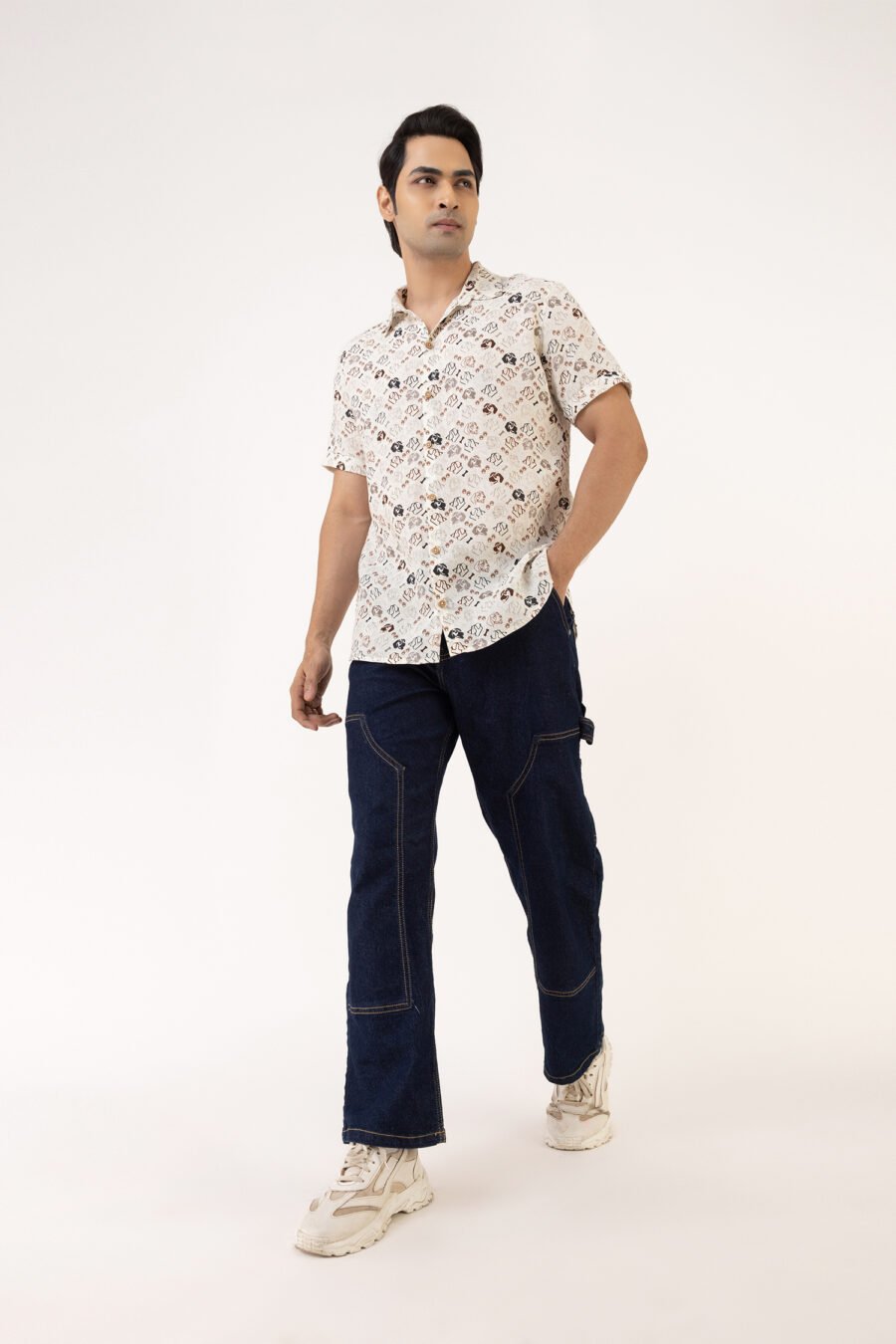 Paw-sitive Vibes Mono Linen Shirt - Image 5
