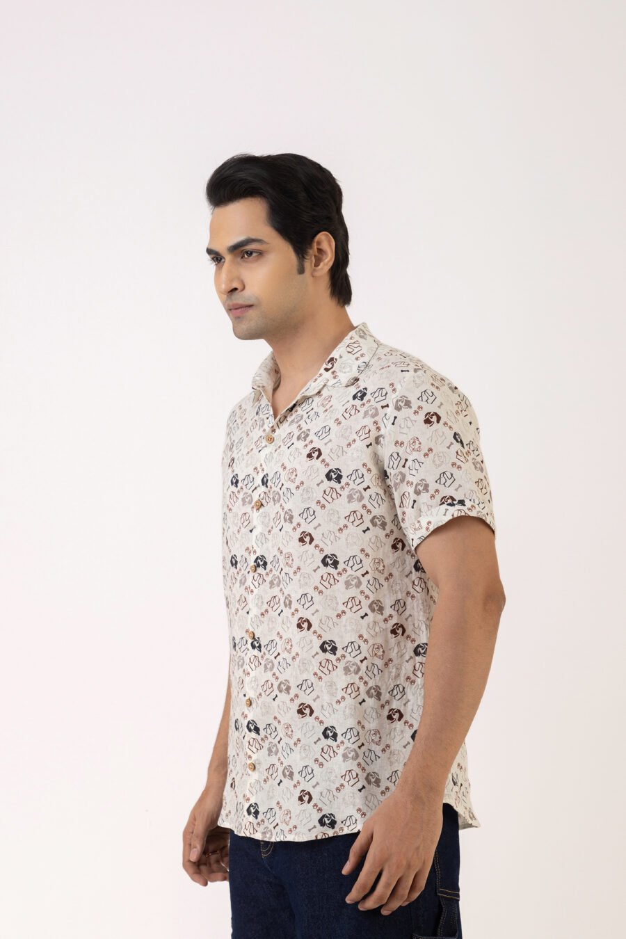 Paw-sitive Vibes Mono Linen Shirt - Image 2