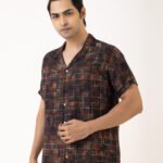 The Checkered Code Red Silk Shirt - Image 2