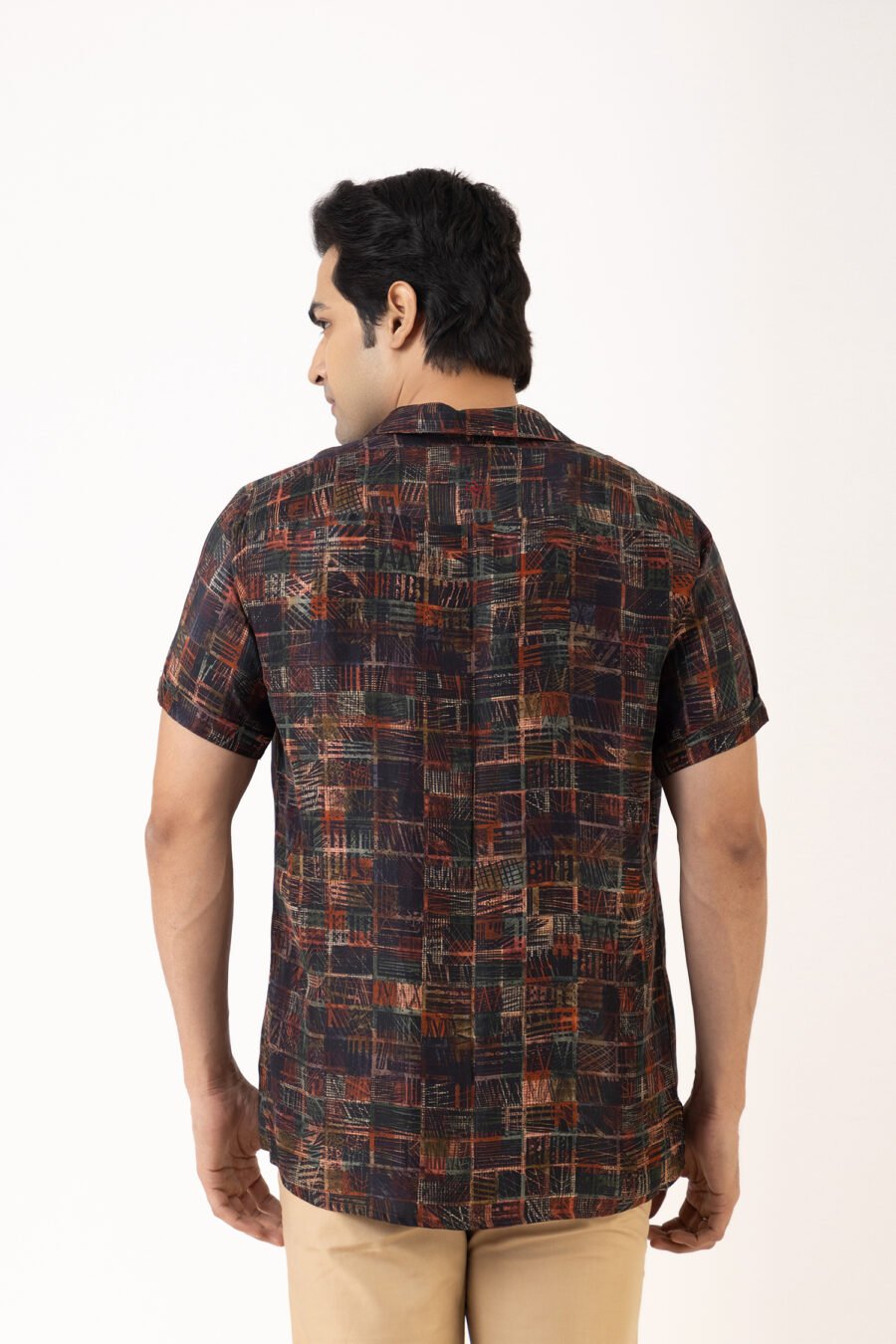 The Checkered Code Red Silk Shirt - Image 3