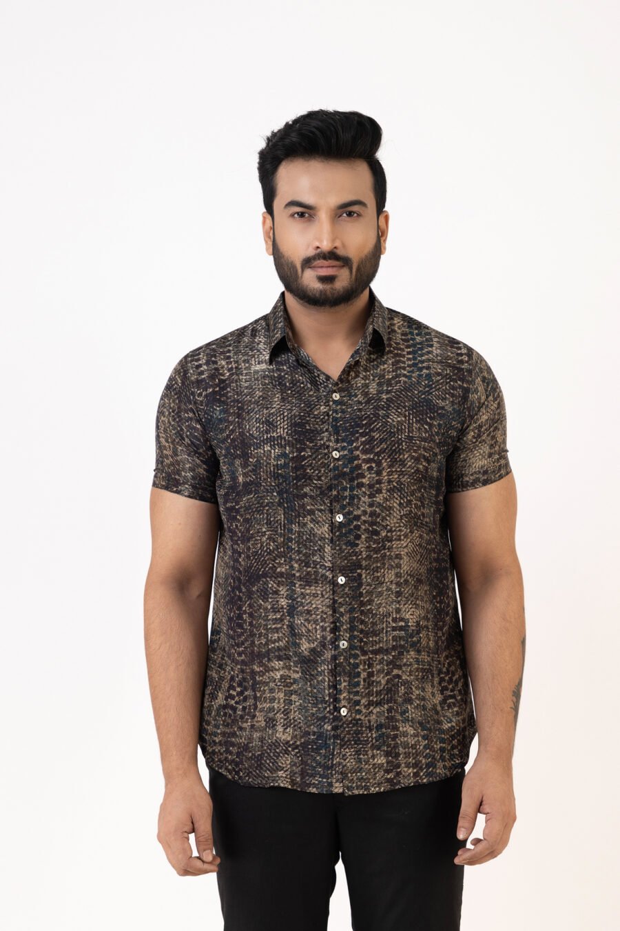 Unallume Bronze Dust Silk Shirt