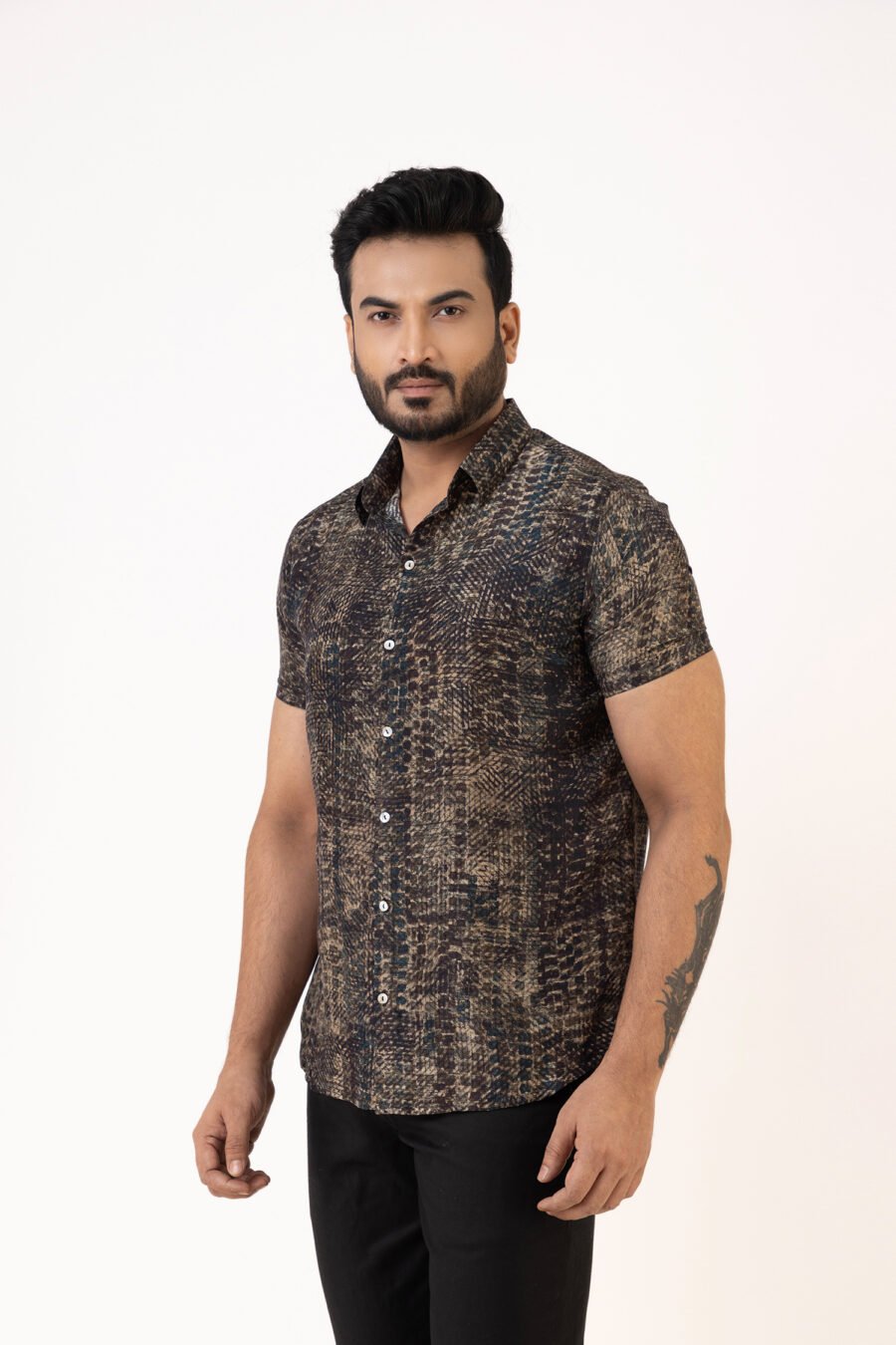 Unallume Bronze Dust Silk Shirt