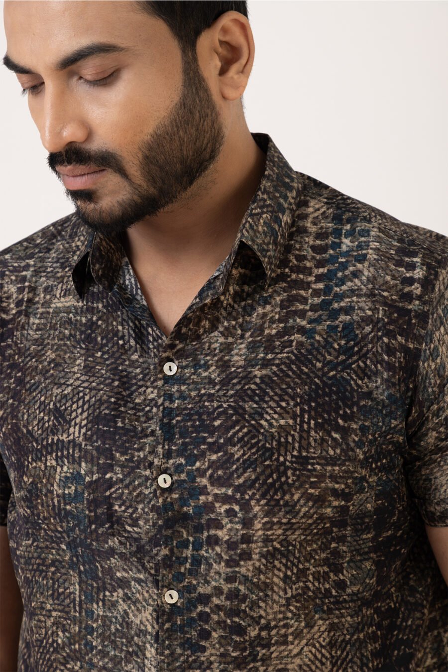 Unallume Bronze Dust Silk Shirt