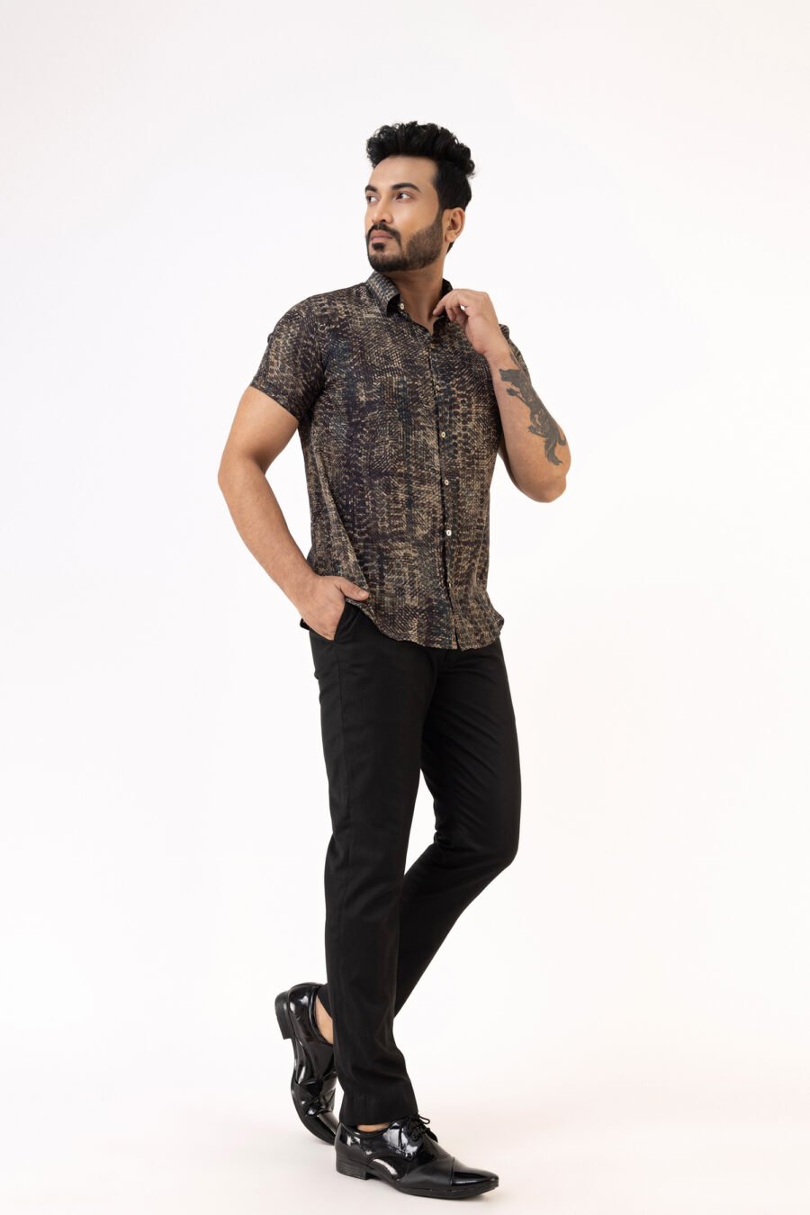 Unallume Bronze Dust Silk Shirt