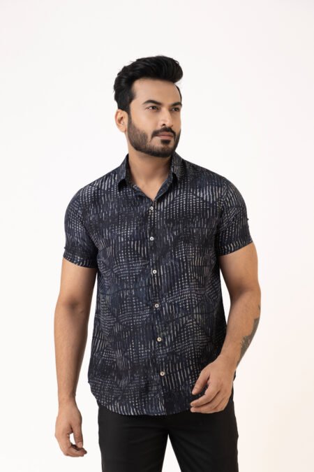 Inky Whirl Silk Shirt