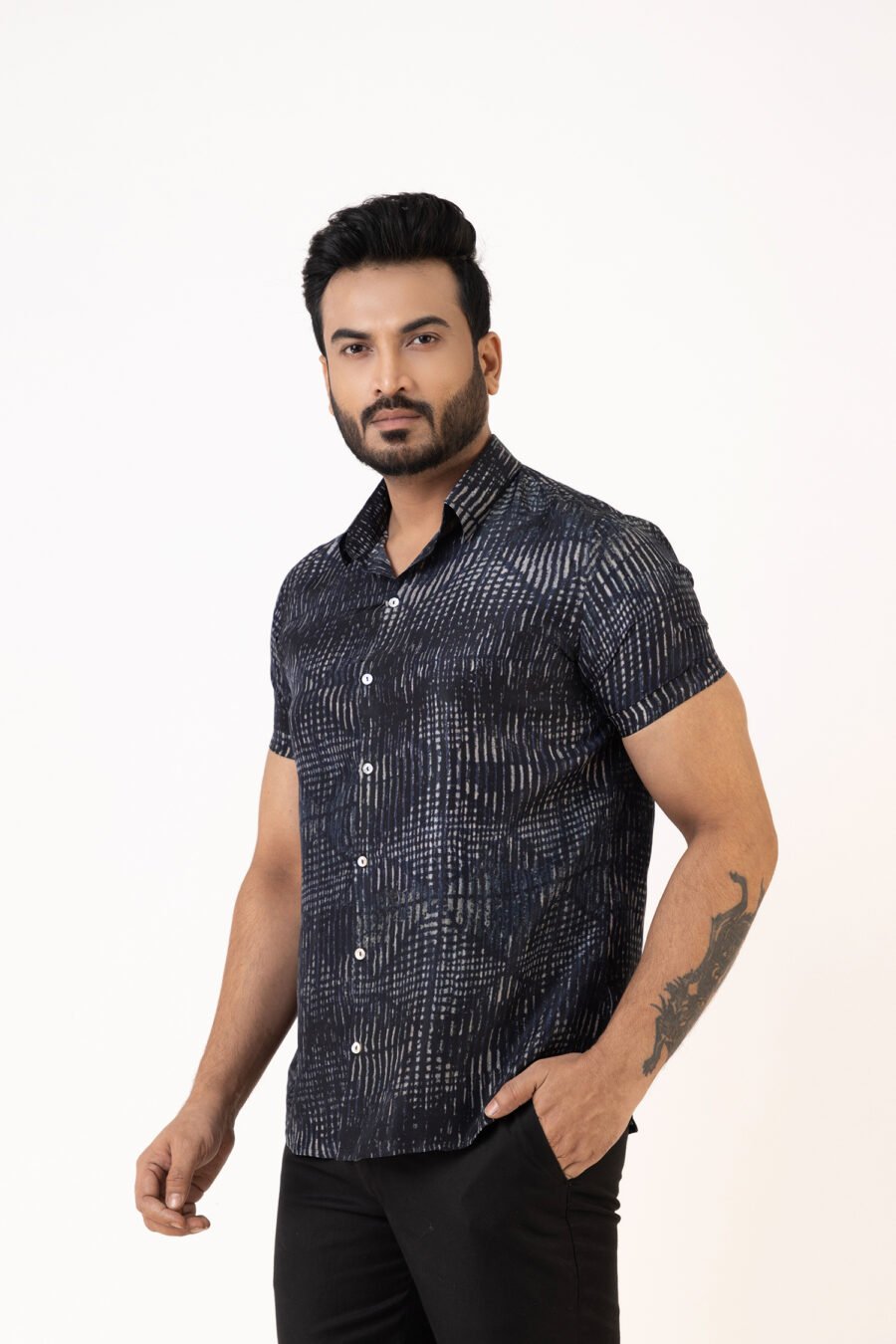 Unallume Inky Whirl Silk Shirt