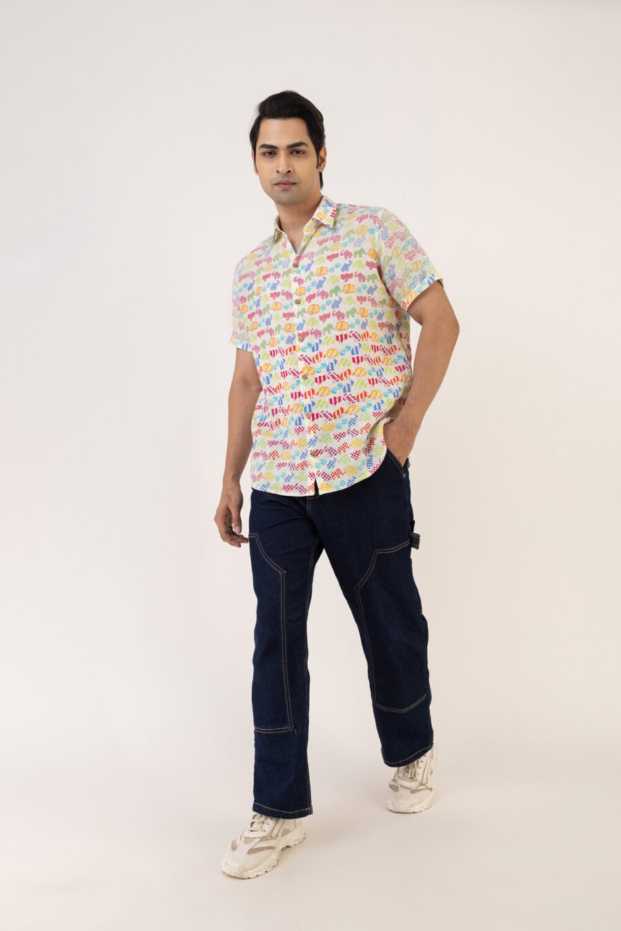Rainbow Safari Linen Shirt - Image 5