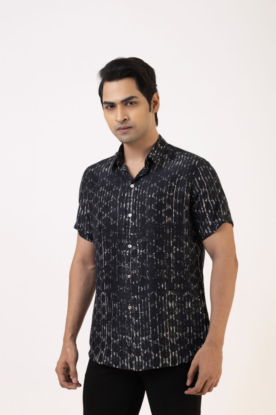 Black Mirage Silk Shirt - Image 2