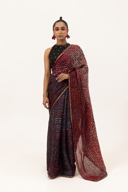 Leopard Luxe Silk Saree