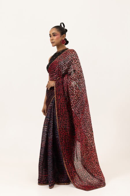 Leopard Luxe Silk Saree