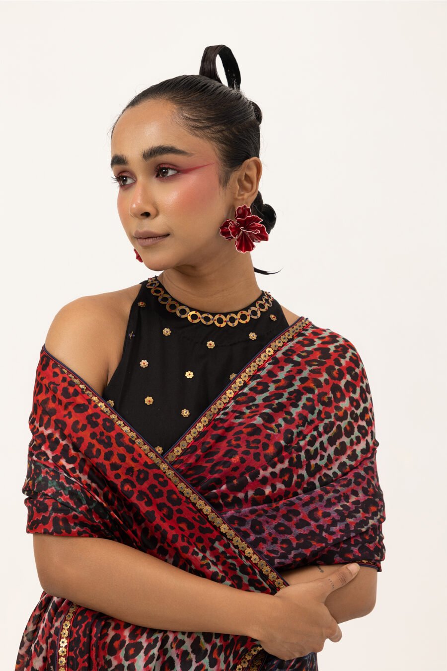 Leopard Luxe Silk Saree