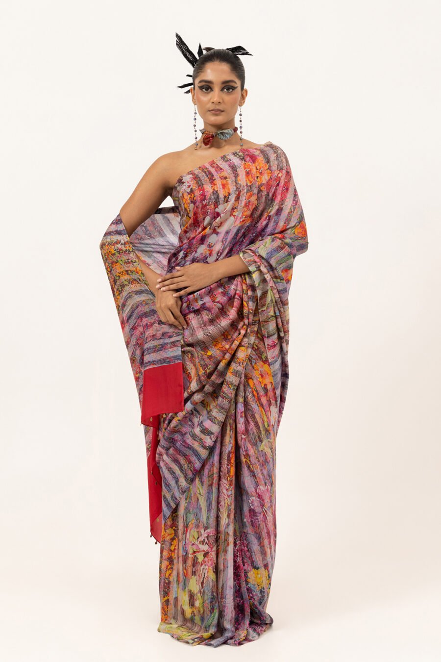 Floral Reverie Silk Saree