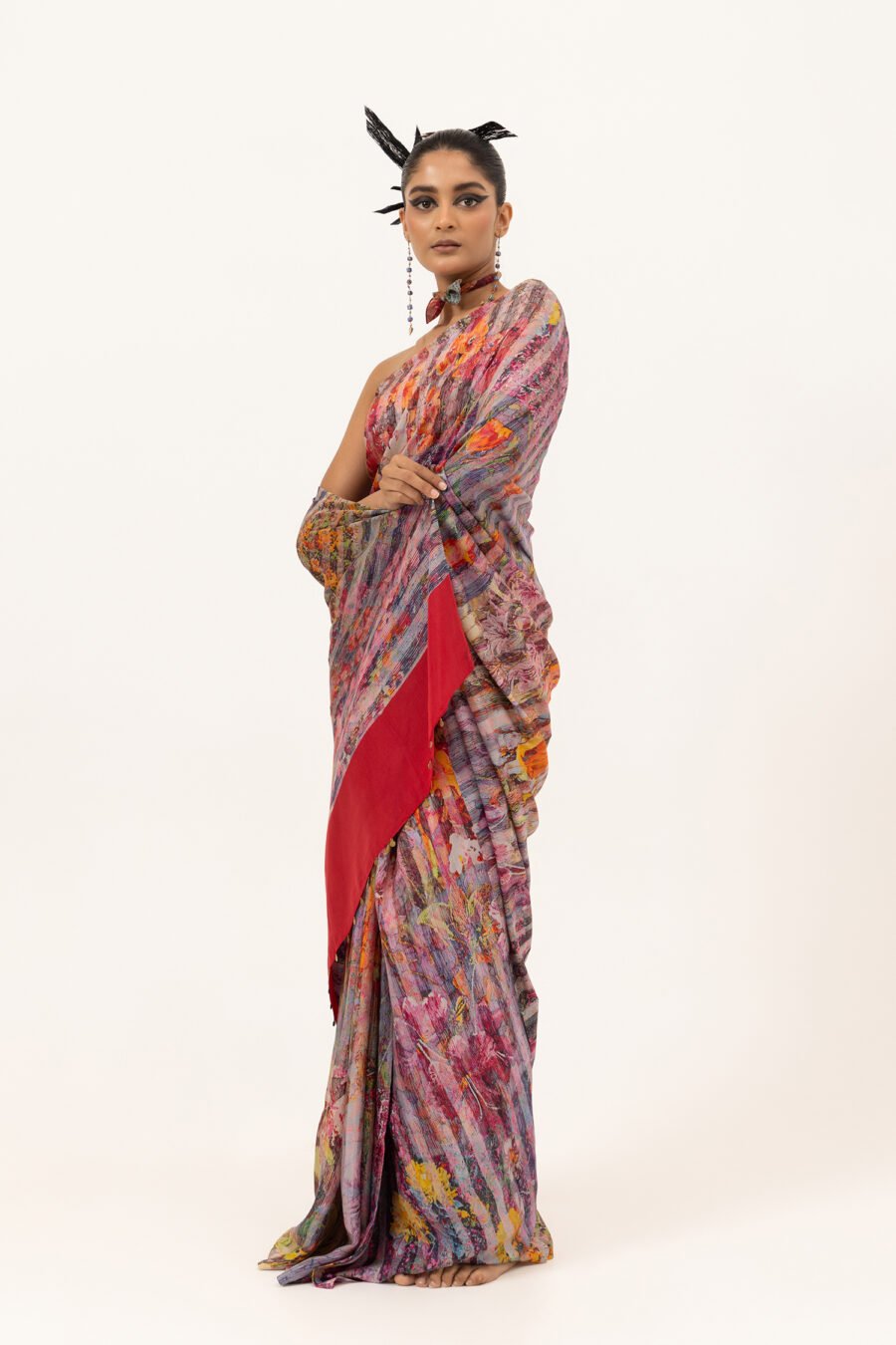 Floral Reverie Silk Saree
