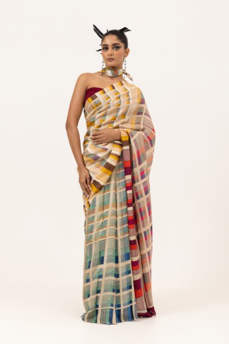 Modern Mosaic Silk Saree