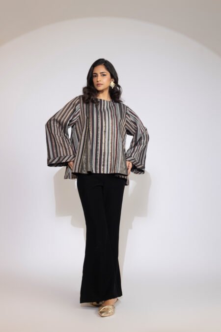 Gilded Rhythm Handwoven Top