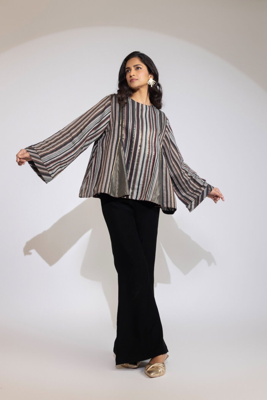 Gilded Rhythm Handwoven Top - Image 4