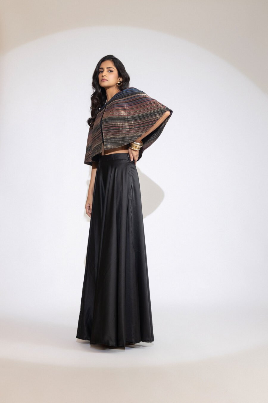 Midnight Shimmer Cape Jacket - Image 2