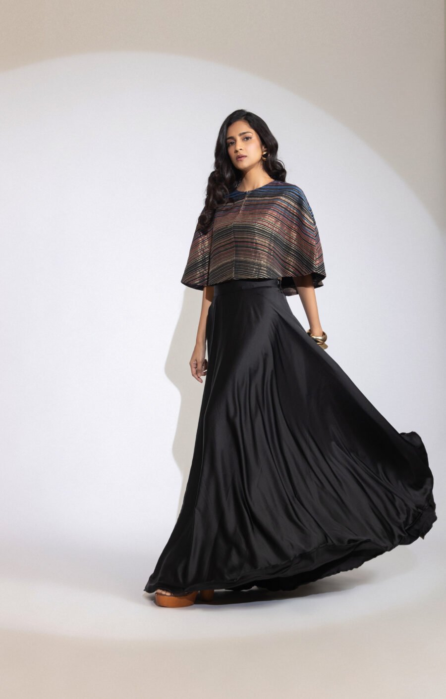 Midnight Shimmer Cape Jacket - Image 3