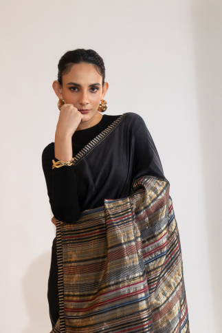 Ethereal Weave Metallic Zari Saree