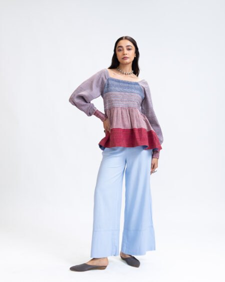 Berry Haze Handwoven Peplum Top