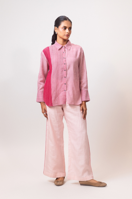 Blush Panel Stripe Shirt