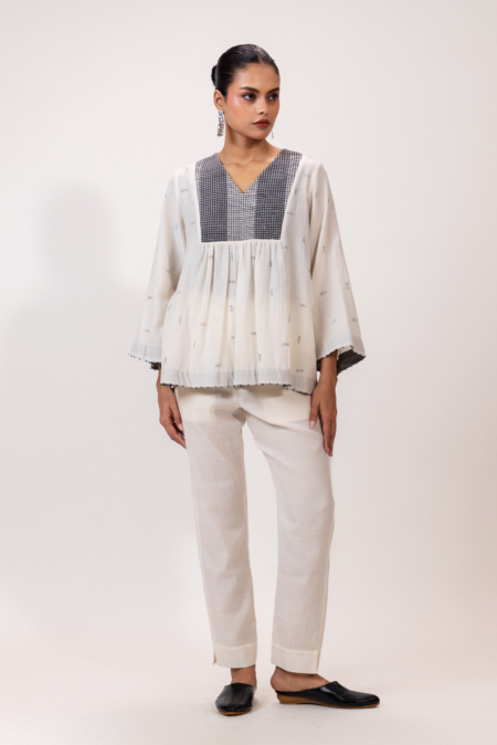 Check Yoke Gathered Top